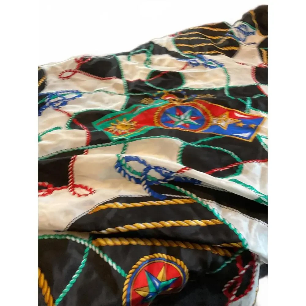 The Specialty House 100% Silk Scarf with Colorful Patterns 31” X 31”